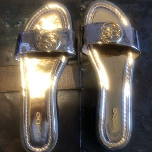 Bebe rose gold slipons 8 1/2